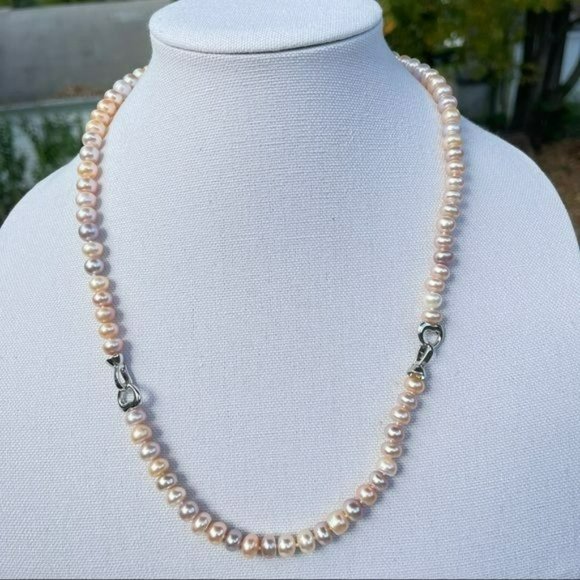 Multicolor Cultured Freshwater Pearl Necklace Bracelet Set Heart Shaped‎ Clasp - Picture 4 of 10